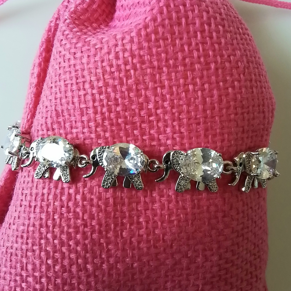 Pretty Bird White Gold Plated Elephant Charm Bracelet - Picture 3 of 3
